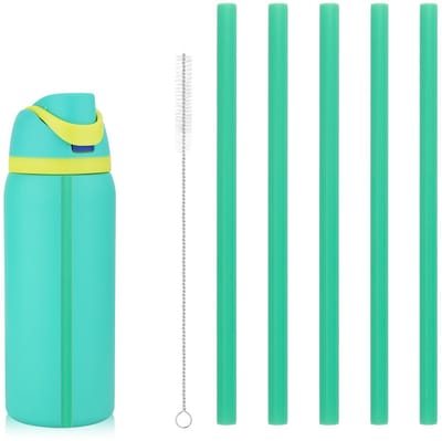 Rietjes voor Owala FreeSip Waterflessen 24/32oz, Herbruikbare Plastic Rietjes met Reinigingsborstel 24/32oz Bekeraccessoires (Lichtgroen)