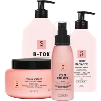 Sacha Care - Color Radiance Verzorgingsset - Shampoo 500ml - Masker 500ml - B-Tox 1000ml - Leave-In 100ml