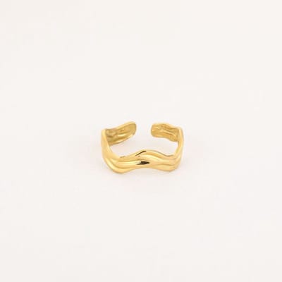 Bijoutheek Ring (Sieraad) Wave Goudkleurig