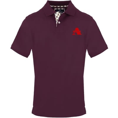 Aquascutum Heren Poloshirt met Kraag en Korte Mouwen (Rood)