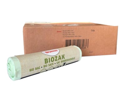 Biozakken 140 liter groen - 42 containerzakken - 70x125 cm composteerbaar - Doos 14 rollen à 3 zakken