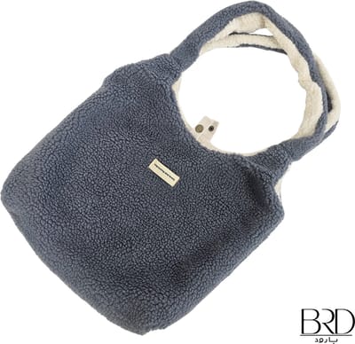 BRD® | Teddy Tas Grijs / Ivoor | Omkeerbare Schoudertas in Twee Kleuren | Mom Bag Shopper Moedertas Pluche