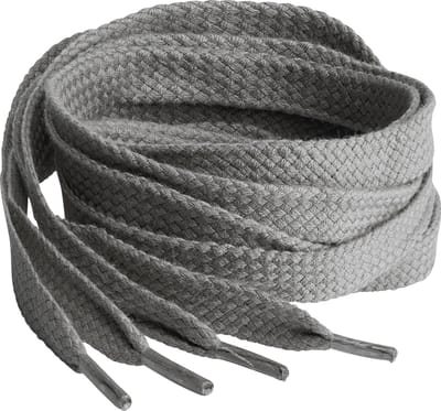 Springyard veters plat 9.0 mm - donkergrijs - 90cm - katoen - 1 paar