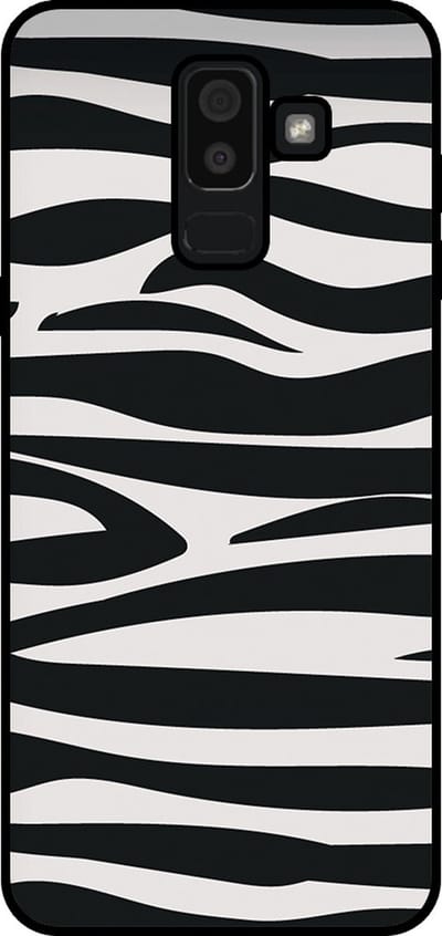 Smartphonica Telefoonhoesje Geschikt voor Samsung Galaxy J8 2018 met zebra opdruk - TPU backcover case zebra design - Zwart Wit geschikt voor Samsung Galaxy J8 2018