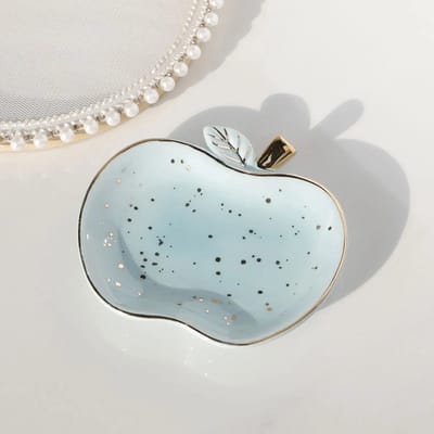 Sieradenschaal Appel Blauw - Decoratieve Schaal voor Woondecoratie - Sieradenhouder voor Ringen, Oorbellen en Kettingen - Luxe Opberg Schaaltje