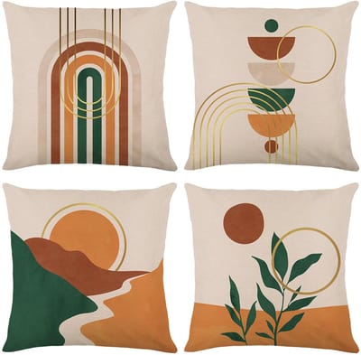 Dailygoods- Kussensloop 45x45 cm - Set van 4 - Decoratieve Kussenhoezen - Onzichtbare Ritssluiting - Uniek Design - Chique en Luxueus - Kussenhoes
