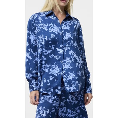 French Connection Isla Celaya Ls Shirt Blue Multi Maat: 8 | Longsleeves Outlet | Dames | Blauw
