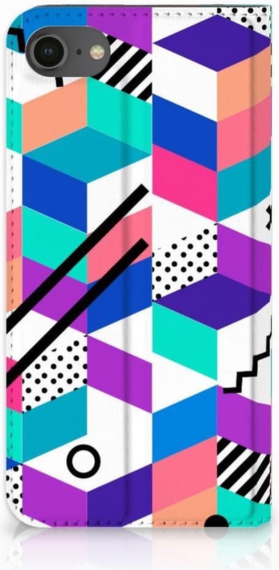 Standcase Hoesje voor iPhone 7 | 8 | SE (2020) | SE (2022) Stand Case Blokken Kleurrijk