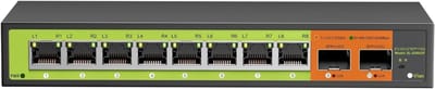 YOR® Internet Splitter - Netwerk Switch - Ethernet - 10 Ports - 2500 Mbps - Zilver - 13cm x 7cm x 3cm