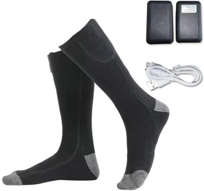 Elektrische Sokken - Verwarmde Sokken - Kniekousen - Skisokken - One Size - Unisex - 3 Warmtestanden - Oplaadbaar - Wintersport - Wandelen - Skiën - Zwart
