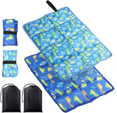 Duurzame Waterdichte Zitkussen voor Kinderen en Volwassenen - 34 x 36 cm, Vouwbaar en Wasbaar, Set van 2 met Schattige Dinosaurus Ontwerpen