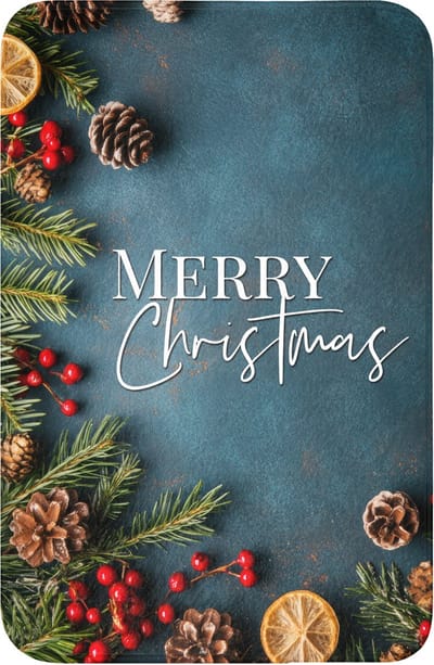WC mat 40x60 cm - Antislip - Merry Christmas - Blauw - Kerst - Winter - Toiletmat - Vloermat - Douchemat - Toilet tapijt - Toiletmatten
