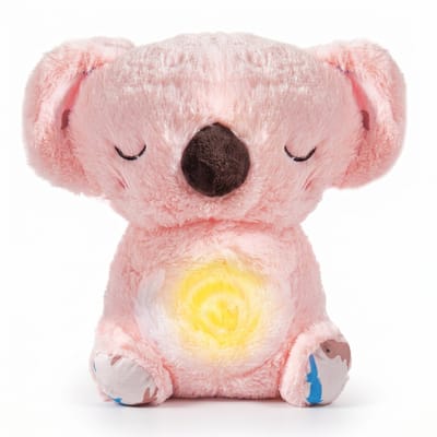 TEKROA® Breathing Koala Knuffel - Ademende Knuffel - Interactieve knuffels - Ademhaling Knuffel Koala - Kalmerend Koala Knuffel - Zacht speelgoed dat ademt met geluid reliëfpluche - Roze