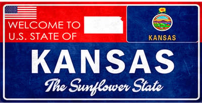 Signs-USA - Souvenir Kentekenplaat - metaal - Kansas - 15 x 30 cm