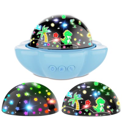 Ynkkvre -Sterren Projector Nachtlampje – Sterrenhemel & Dinosaurus – 360° Rotatie – Voor Kinderkamer - blauw