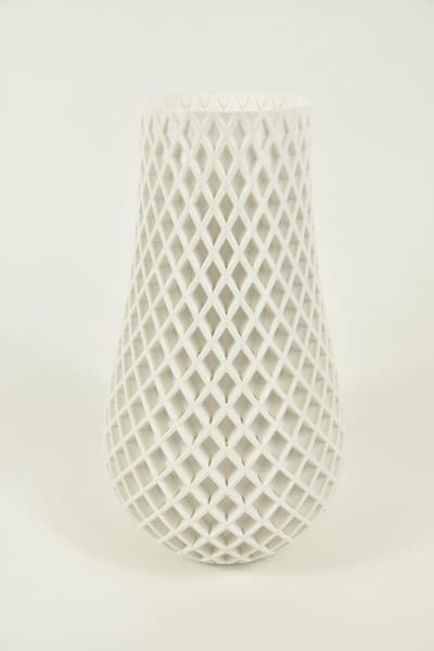 Oneiro’s Luxe Vaas Ruitvaas wit, 3d geprint D14 H24cm – binnen – buiten – luxe – accessoires – tuin – decoratie – bloemen – voor binnen – keramiek
