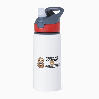 Hacebo® - Koffie waterfles met rietje rood - Koffie - Koffieliefhebber cadeau - Leuke cadeau - met opdruk - Coffee gift - verslaafd aan koffie - collega cadeau - water fles - 650ML