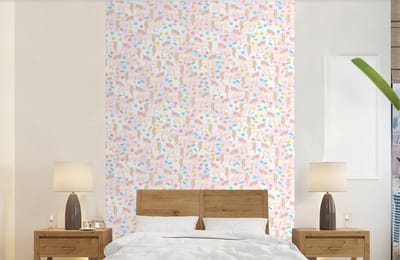 Behang - Fotobehang Unicorn - Snoep - Regenboog - Breedte 140 cm x hoogte 220 cm