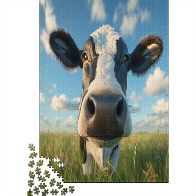 Leuke kleine koe legpuzzels voor volwassenen 1000 stukjes puzzel puzzel 1000 stukjes voor volwassenen en kinderen legpuzzel geweldig cadeau voor alle leeftijden 1000 stuks (75 x 50 cm)