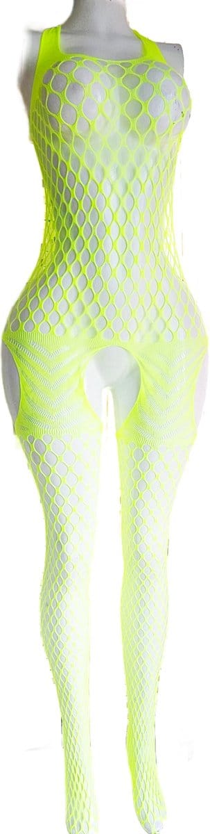BamBella ® - Panty pak -Onesize - body suit - Dames - Onesize - Erotische jumpsuit van kant lingerie Geel
