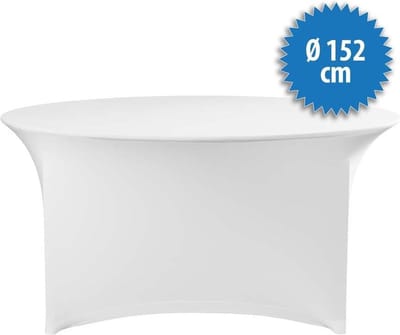 Cover Up Tafelrok Stretch - Ø152cm - Incl. Topcover - Wit
