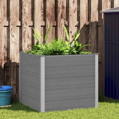 vidaXL - Plantenbak - verhoogd - 100x100x91 - cm - HKC - grijs