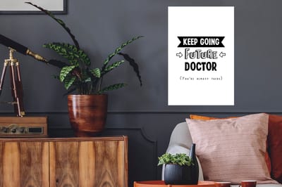 Muurstickers - Sticker Folie - Quote - Dokter - Studeren - 40x60 cm - Plakfolie - Muurstickers Kinderkamer - Zelfklevend Behang - Zelfklevend behangpapier - Stickerfolie