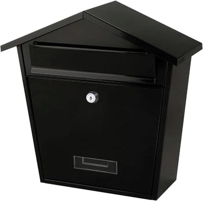 Wandbrievenbus - Postbus Pakketbus - Post Ontvangen - Europees Design - 27 x 12 x 38 cm - Zwart
