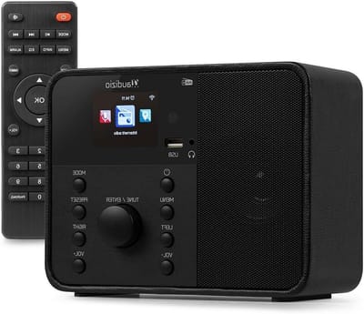 Internetradio met Bluetooth - DAB Radio Wekkerradio - Muziek Streamen Luisteren - 32.000 Zenders - 40W Speaker - Zwart