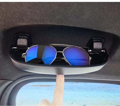 Focus4 compatibel met Ford Ranger Focus MK4 2018-2024 2025 Fiesta MK8 2016-2022 zonnebrilhouders bril etui bril houder, opbergbox organizer zwart 2 schroevendraaiers