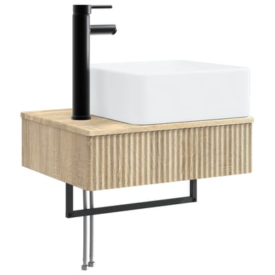 vidaXL - Wandgemonteerde - wastafel - Sonoma - Eiken - 50 - x - 41 - x - 39 - cm