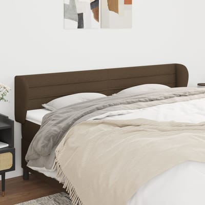 vidaXL - Hoofdbord - met - randen - 163x23x78/88 - cm - stof - donkerbruin