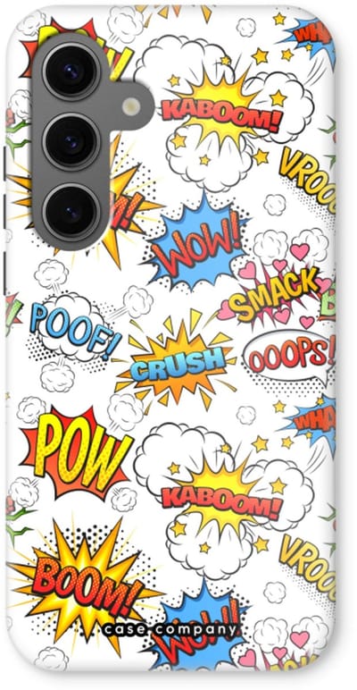 Case Company® - Hoesje geschikt voor Samsung Galaxy S24 hoesje - Pow Smack - Tough Case - Maximale Bescherming alle Kanten en Schermrand