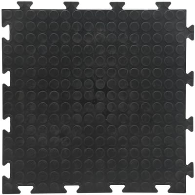 Lampa | PVC vloertegel | zwart | Afmeting 500 x 500 x 8 mm | CSI goedgekeurd | Geschikt voor werkplaatsen, garages, fitnesscentra, evenementen, speelzalen, fabrieken, tijdelijke vloerbescherming, laadvlak van voertuigen