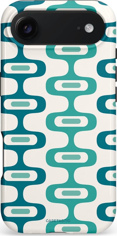 Casetastic hoesje geschikt voor Apple iPhone Air - MagSafe - Dubbellaagse bescherming - Vormen vibe - Fashion Case - Wit Petrol Lichtgrijs Mintgroen