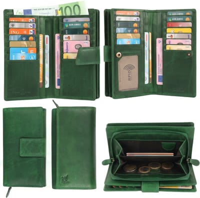 DE LAMASSU® (Alina) Leren Dames Portemonnee – Echt Leer – 22 Pasjes – RFID-bescherming – Elegant & Ruim – Luxe Geschenkverpakking