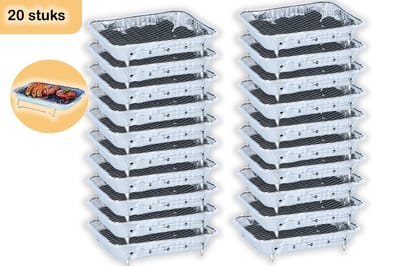 Wegwerp BBQ 20 stuks – Gebruiksklare Barbecue met 600g Houtskool – Instant Wegwerpbarbecue voor Camping, Park en Strand