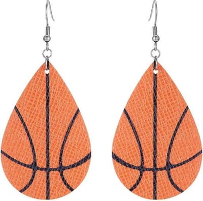 Fako Bijoux® - Oorbellen - Druppel - Kunstleer - Basketbal