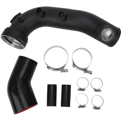 Kit de tuyau d'admission d'air pour turbocompresseur, tube en alliage d'aluminium et silicone adapté au moteur N54 black