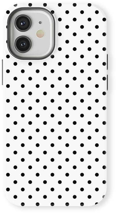 Polka Dots Hoesje geschikt voor iPhone 12 Mini | Geschikt Voor Mag | Stippen Design Backcover geschikt voor iPhone 12 Mini Mono Dots