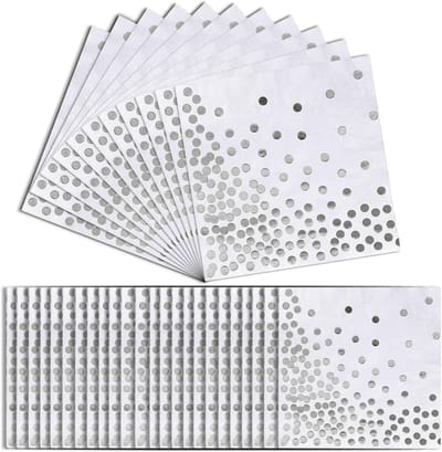 Famanu - Servetten met Zilveren Stippen – 60 stuks 33x33 cm – Luxe Servetten met Folieprint