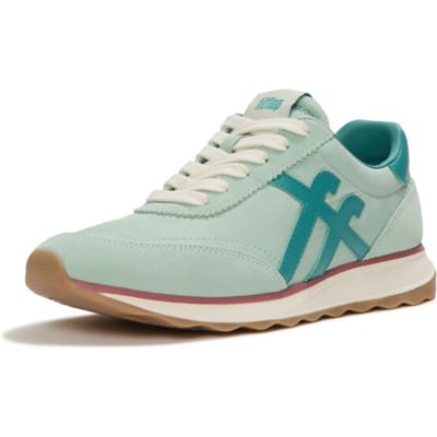 FitFlop FitFlop Retro-Q FF Fabric/Suede Sneakers GROEN - Maat 36