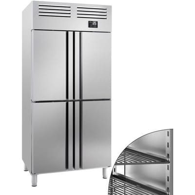 GGM Gastro Kühlschrank Edelstahl Premium PLUS - GN 1/1 - 745 Liter - mit 4 Halbtüren Zilver