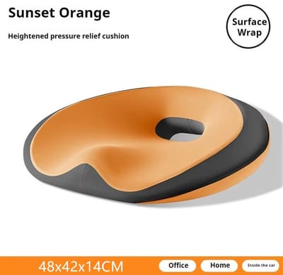 Ergonomisch Bureaustoelkussen 48x42x14 cm – Zacht en Comfortabel Zitkussen voor Langdurig Zitten | Rugsteunkussen voor Kantoorpersoneel en Thuiswerkers
