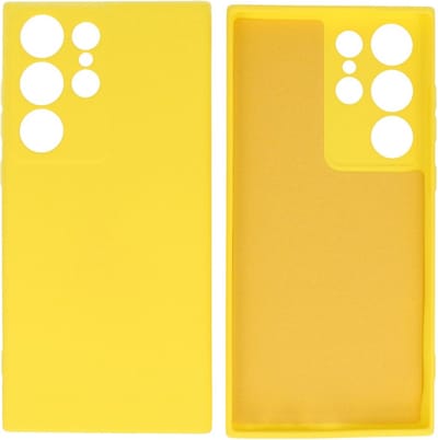 Hoesje Geschikt voor Samsung Galaxy S23 Ultra - 2.0mm Dikke Fashion Telefoonhoesje Backcover - Siliconen Hoesje - Geel