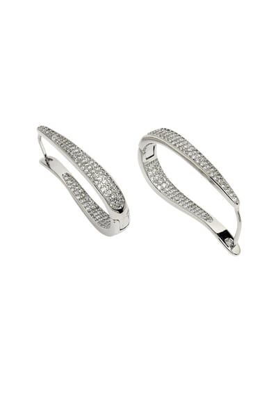 AVANT-GARDE PARIS Oorbellen - U-vormige Hoops - Zirconia - Zilver - Elegant en Modern - Leverback Sluiting