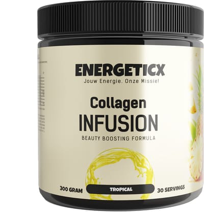 Collageen Infusion – Premium Collageen Peptiden Type 1 Poeder – Met Vitamine C, Hyaluronzuur & Groene Thee – Verzorging van Huid, Haar & Nagels – 30 Dagen