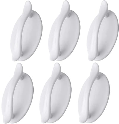 Dailygoods- Deurgreep 6 Stuks - Zelfklevende Handgreep - ABS Kunststof - 95 x 23 x 48 mm - Wit - Duurzaam - Kastgreep