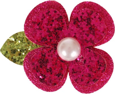 Haarclip bloem fuchsia - 7 cm