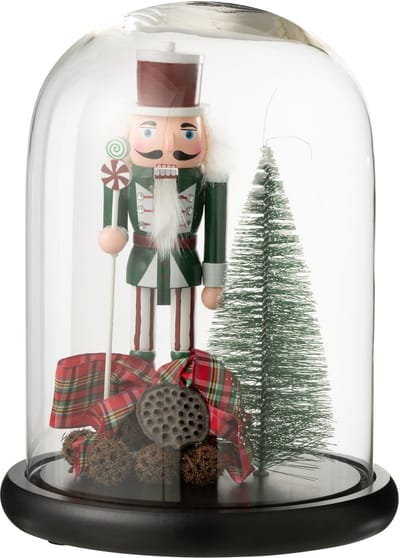 J-Line Decoratieve stolp Notenkraker - glas - rood/groen - large